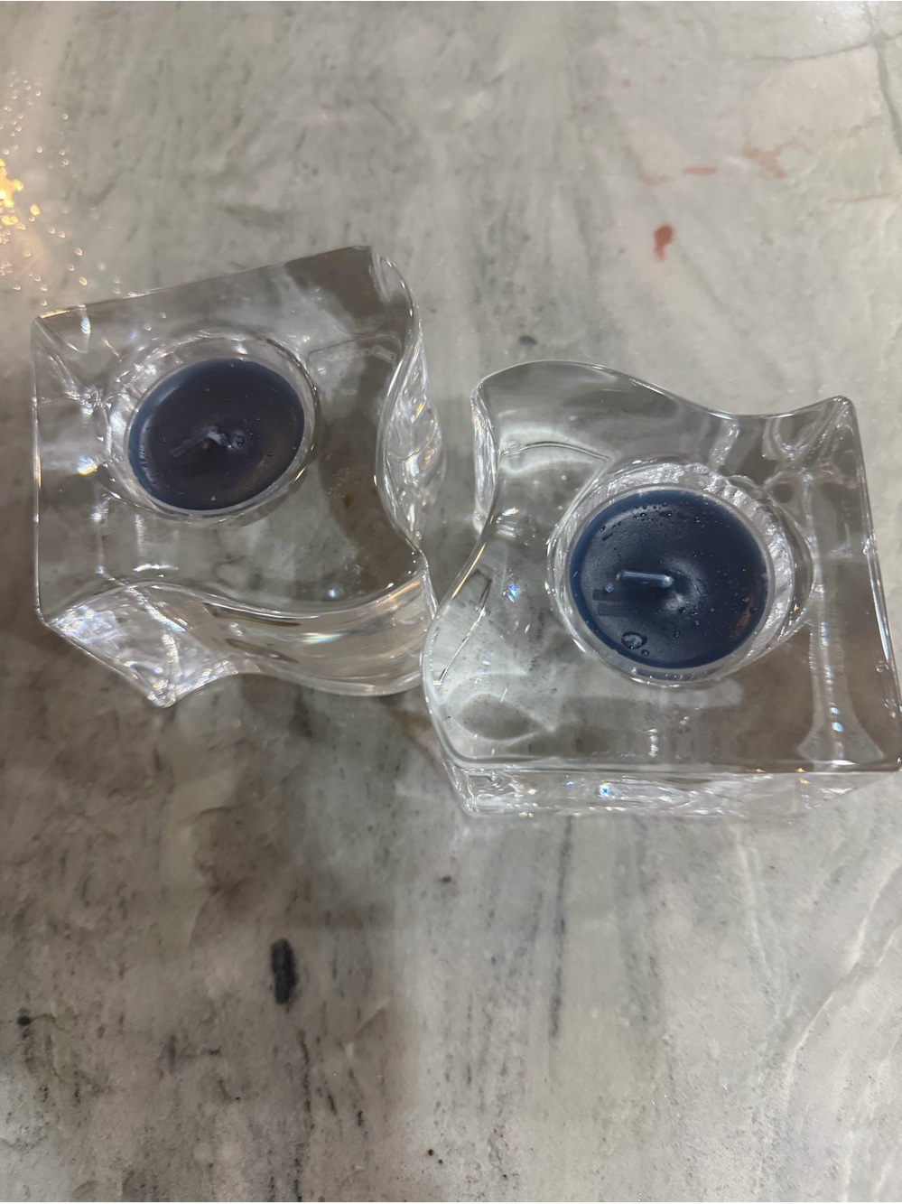Orefors Imterlocking Cube Candles - Set of 2
